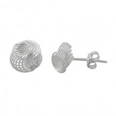 Love Knot Stud Earrings, Sterling Silver